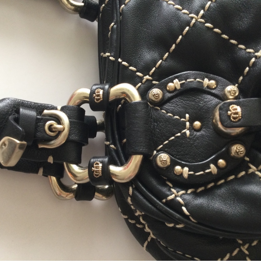 Juicy Couture Black Quilted Satchel with Contrast Stitching - Picture 6 of 11